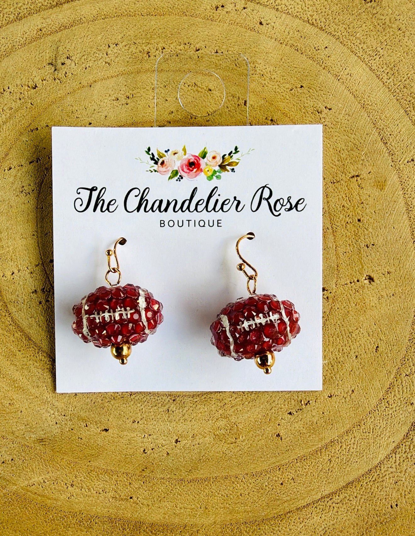 TEXTURED FOOTBALL EARRINGS