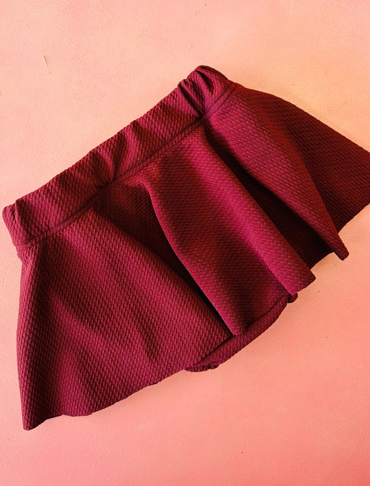 Maroon Skirt with attached Bloomer