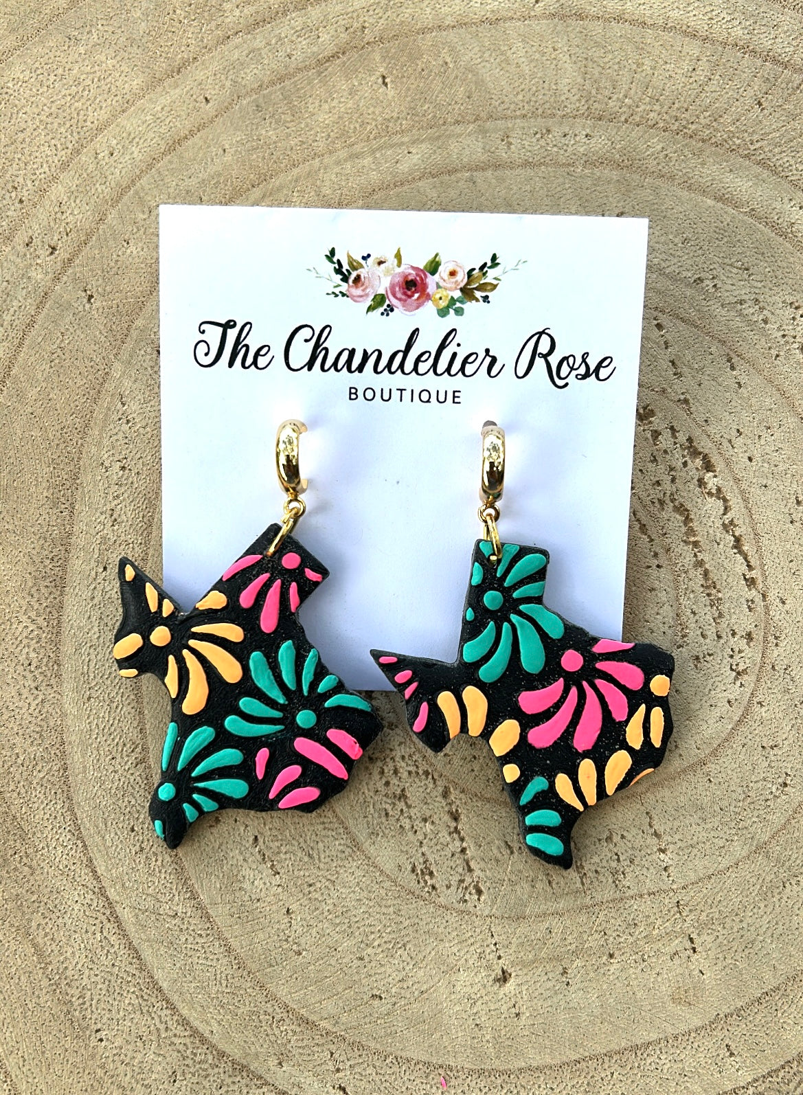 Big Texas Floral Earrings