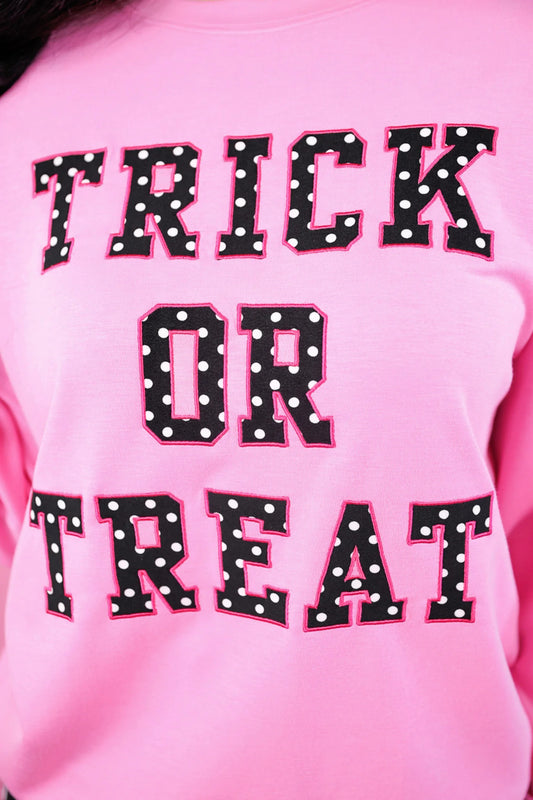 TRICK OR TREAT POLKA DOT PATCH PULLOVER