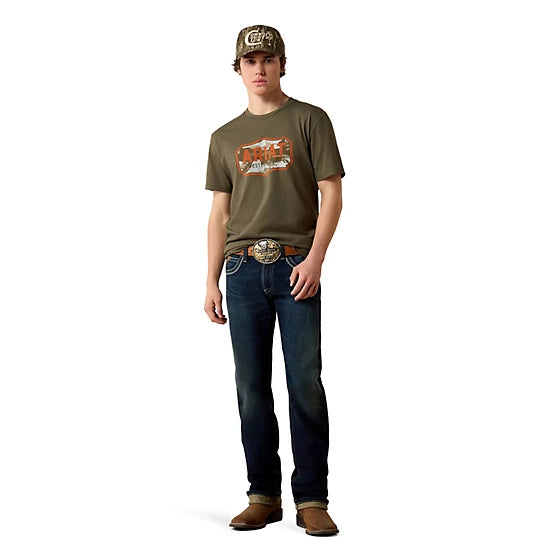ARIAT MENS WILD CREEK CAMO TSHIRT - ARMY GREEN