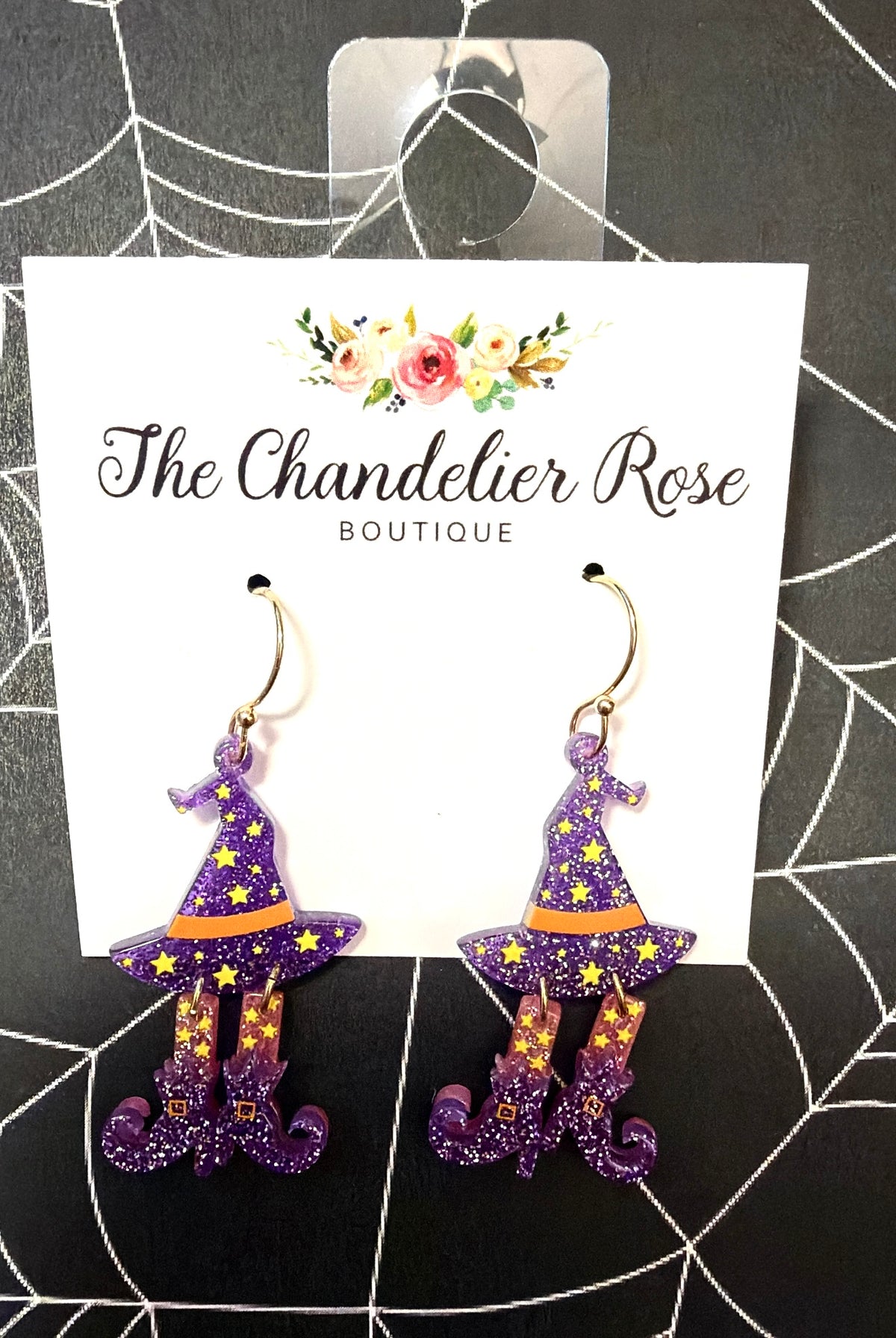 Dangle Witches Leg Earrings