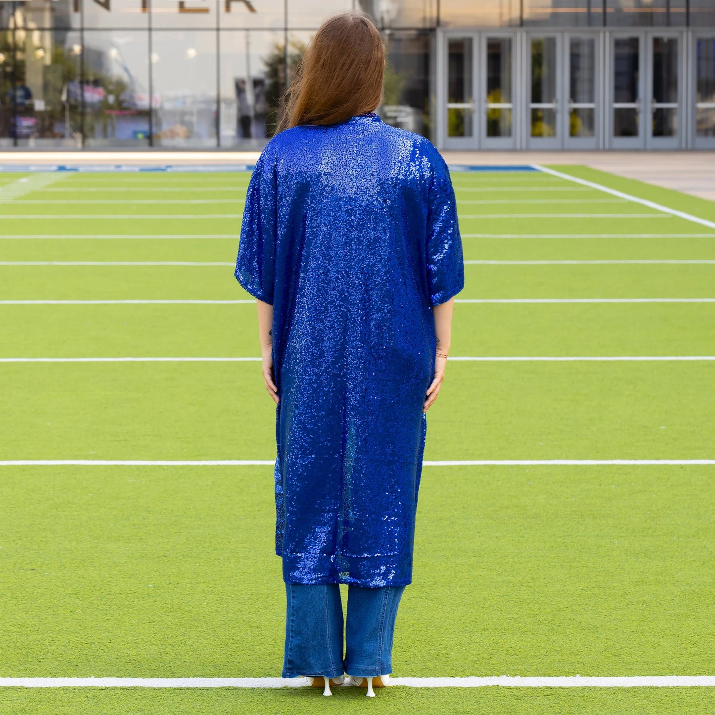ROYAL BLUE SEQUIN DUSTER