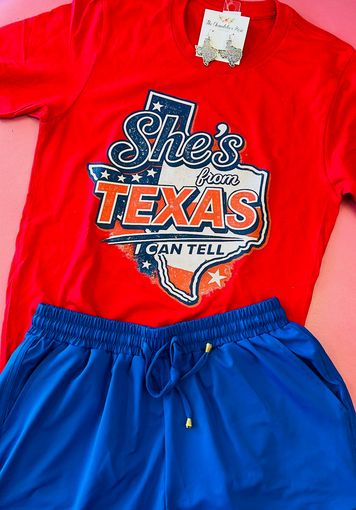 SHE'S FROM TEXAS I CAN TELL TEE - RED
