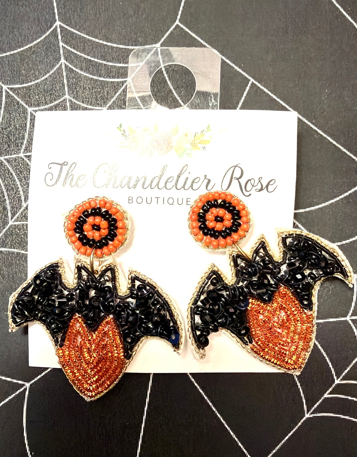 Beaded Bat Earrings