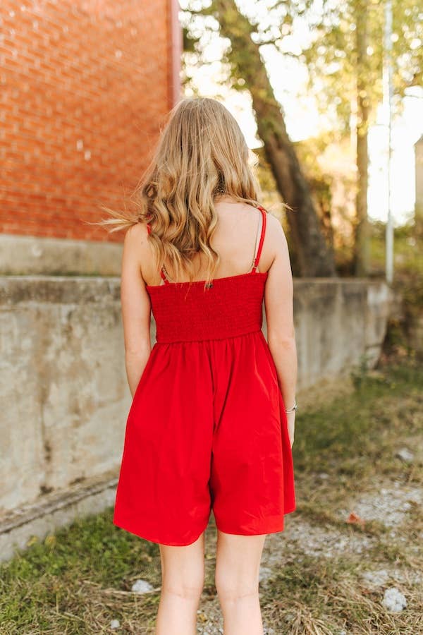 BUCKLE FRONT SPAGHETTI STRAP HORSE SNAFF ROMPER