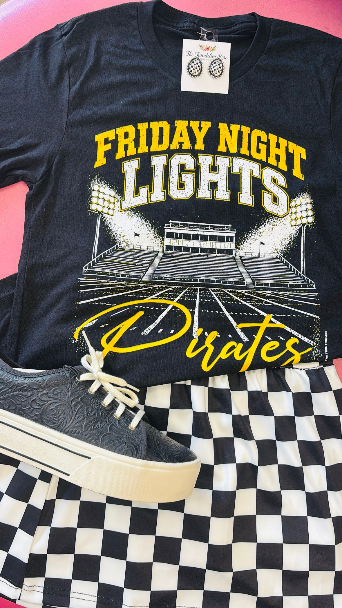 PIRATES FRIDAY NIGHT LIGHTS TEE - BLACK