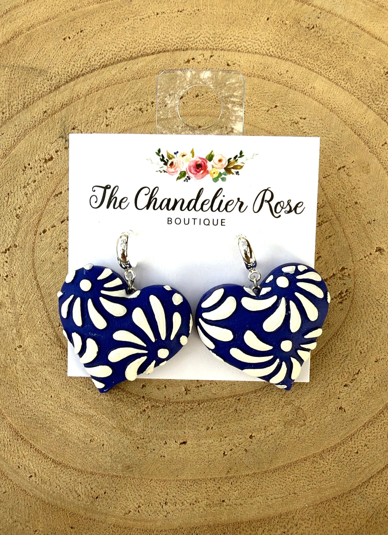 Blue Heart Earrings