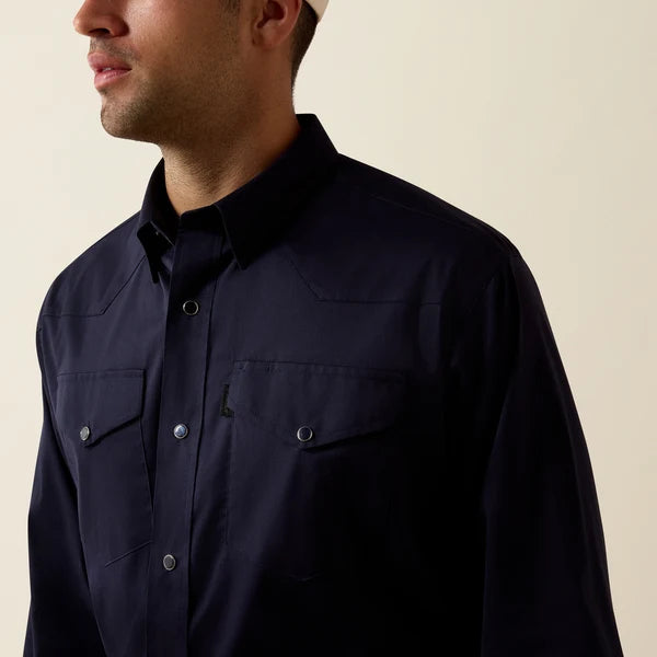 ARIAT MENS EVERYTHING LONG SLEEVE SNAP SHIRT - NAVY