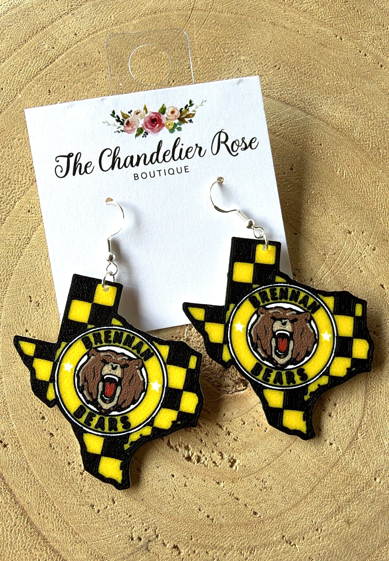 Brennan Bears Checkered Earrings