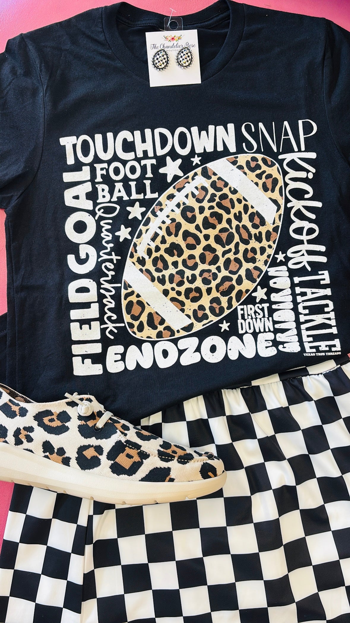 ALL THINGS FOOTBALL LEOPARD TEE - BLACK