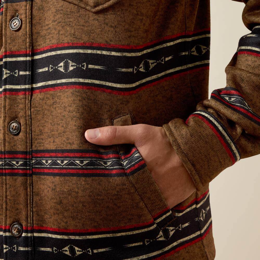 ARIAT MENS CALDWELL PRINTED JACKET - TOFFEE SERAPE