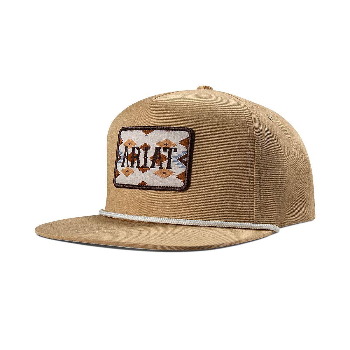 ARIAT MENS SNAP BACK SOUTHWESTERN PATCH TAN