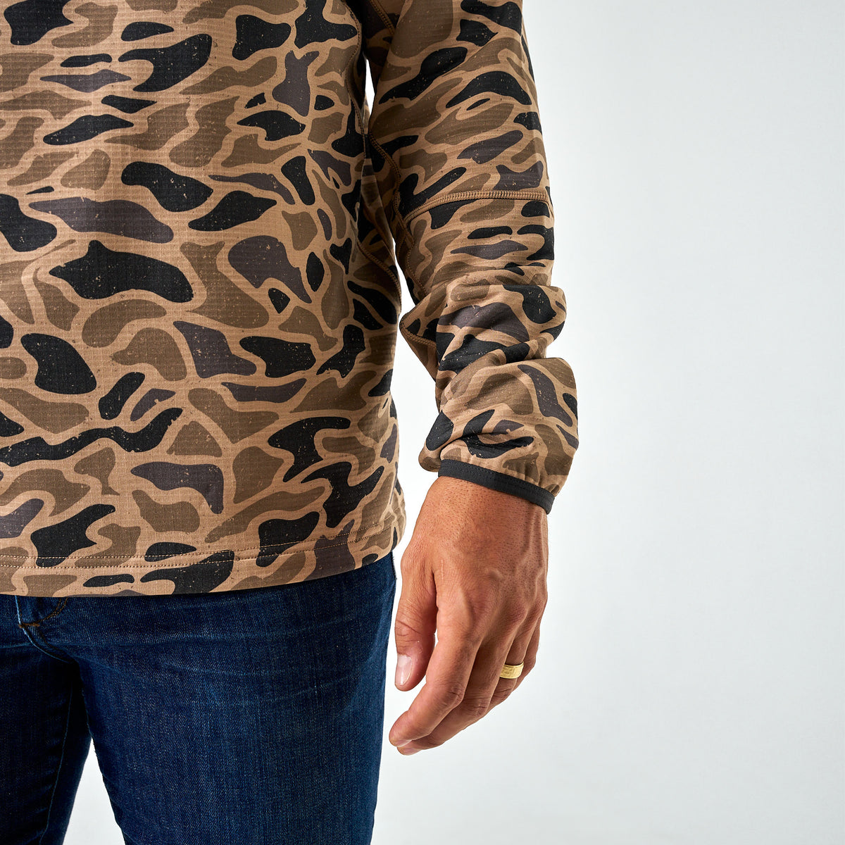 BURLEBO BLAZE TECH QUARTER ZIP - GAUGE CAMO