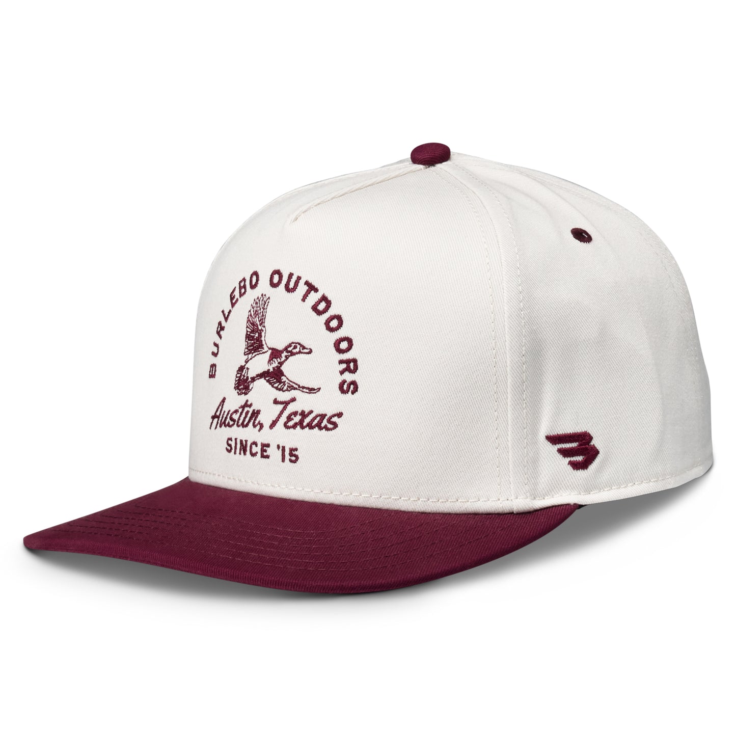 Burlebo Performance Cap - Outdoors - Cream and Maroon