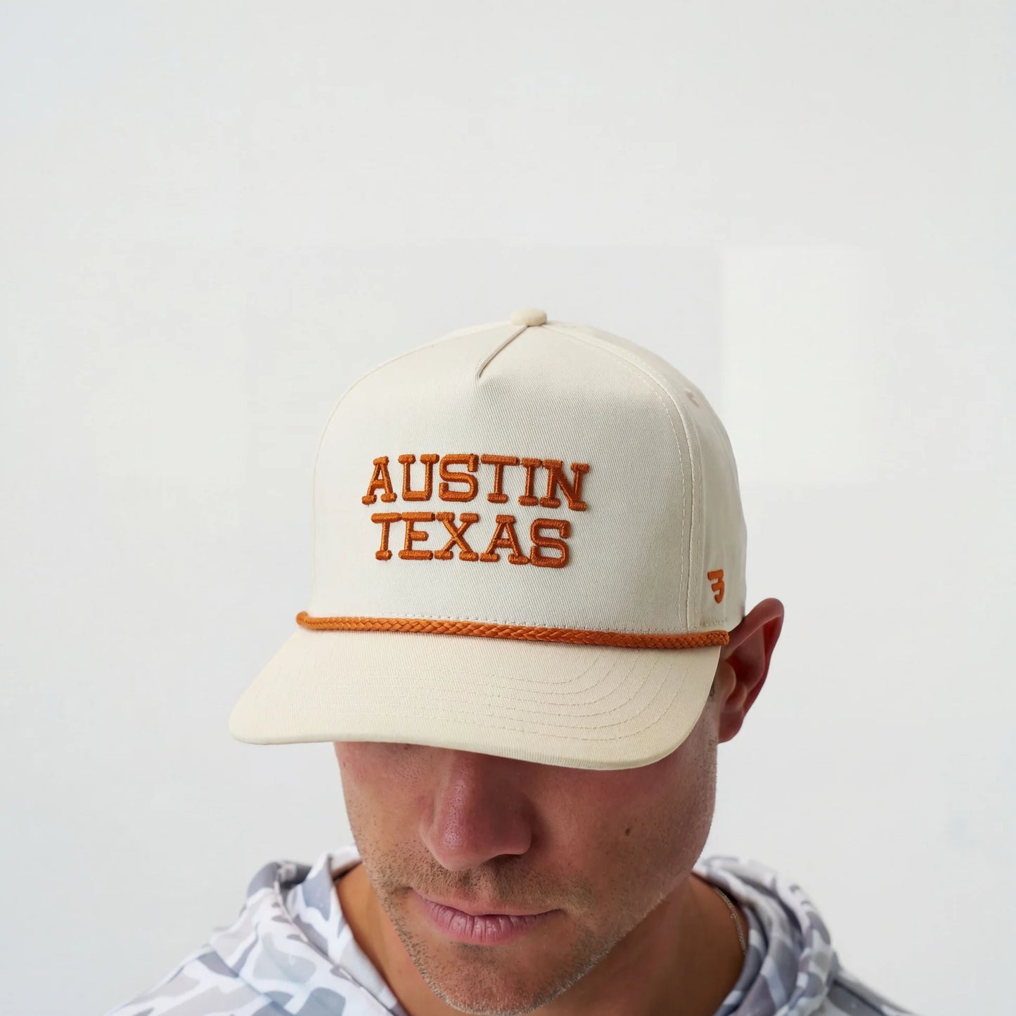 Burlebo Performance Cap - Austin Texas - Cream & Orange
