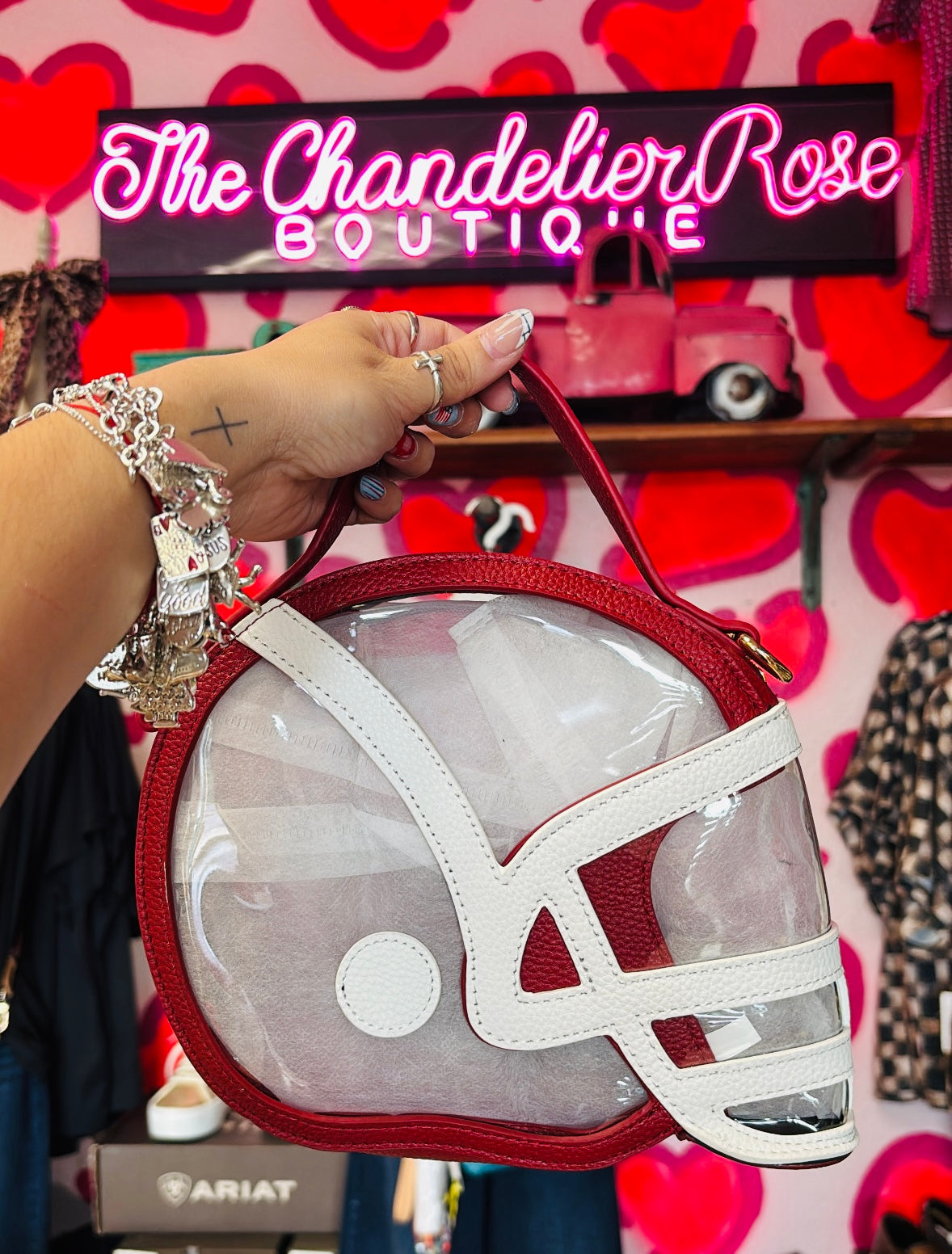 FOOTBALL HELMET CROSSBODY - MAROON