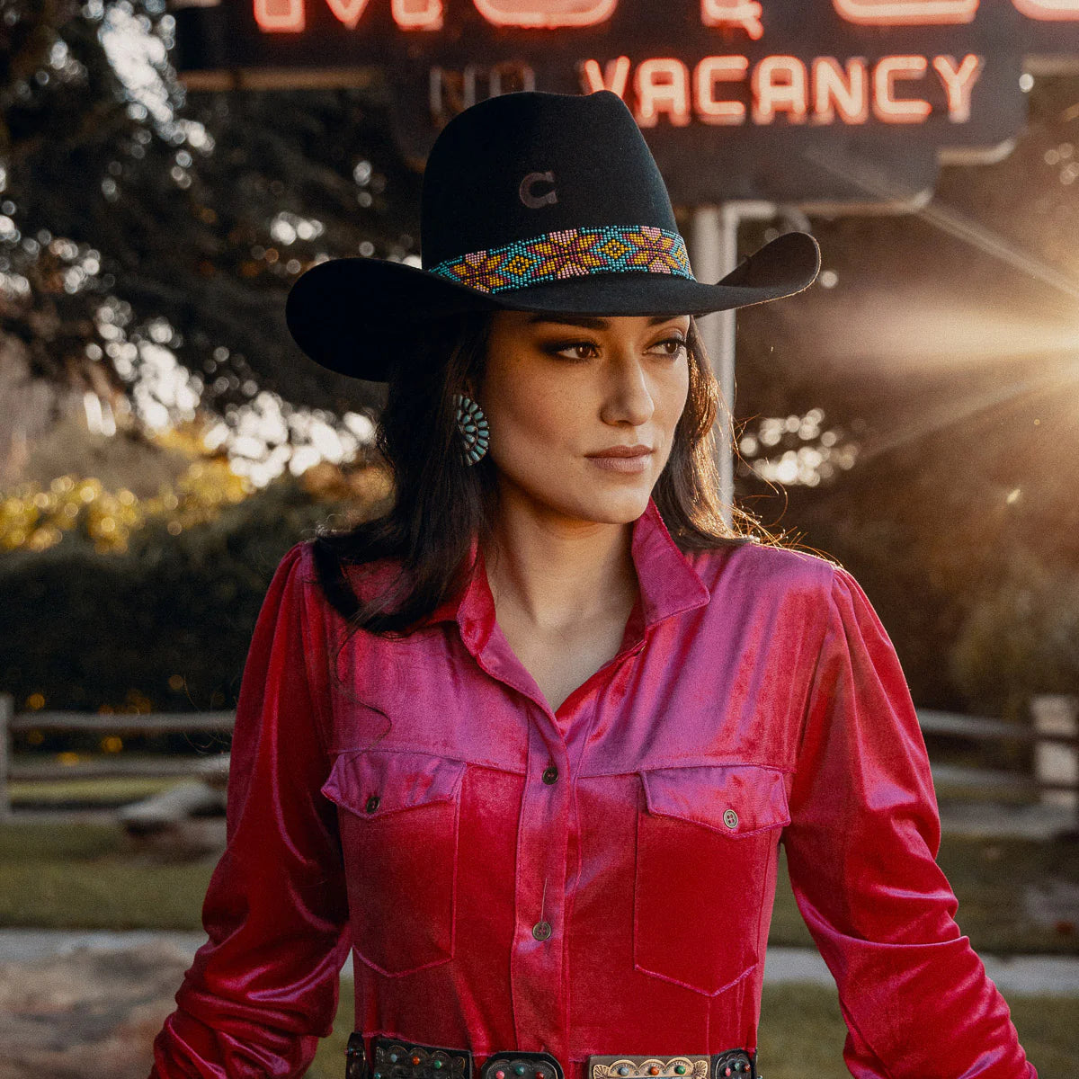 Charlie One Horse Black Gold Digger Hat M-L Charlie 1 Horse Black Fling Western Hat | Pinto Ranch main image 3