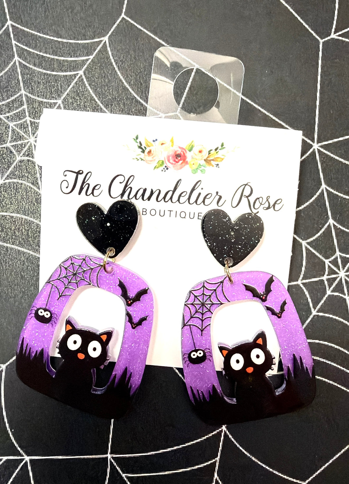 Purple Cat Earrings