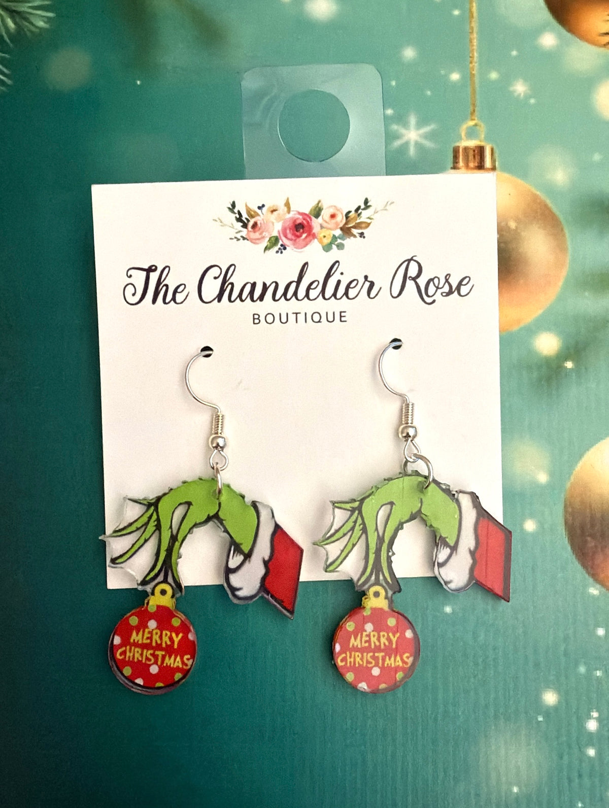 Merry Christmas Grinch Earrings