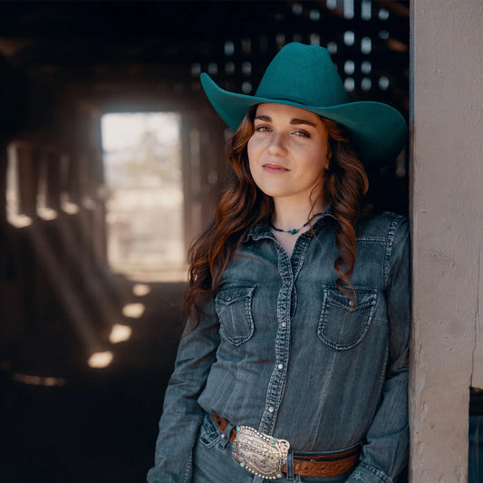 THE COWGIRL HAT BY CHARLIE 1 HORSE 4 5/8 CROWN - TURQUOISE
