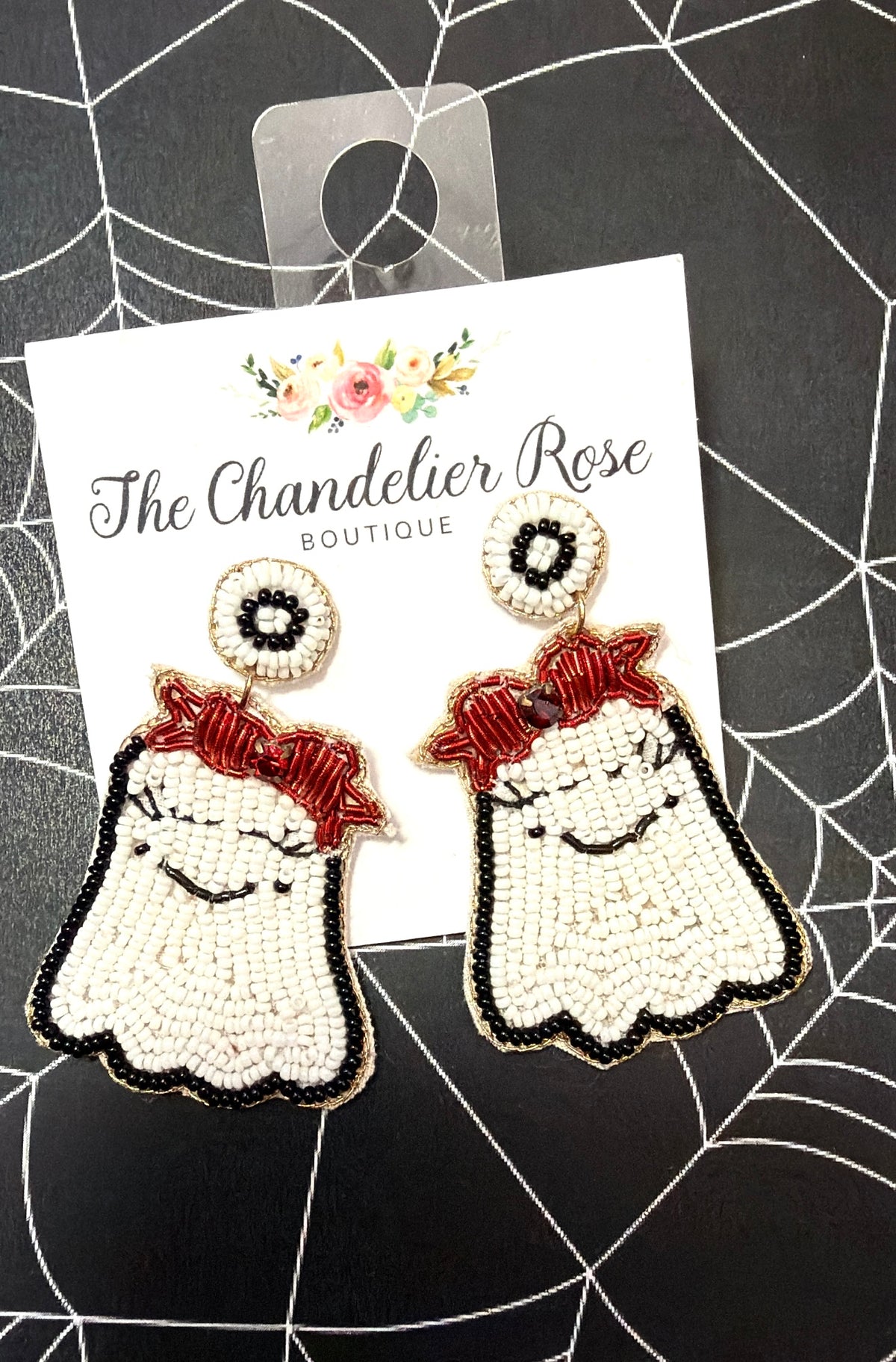Beaded Ghost Earrings