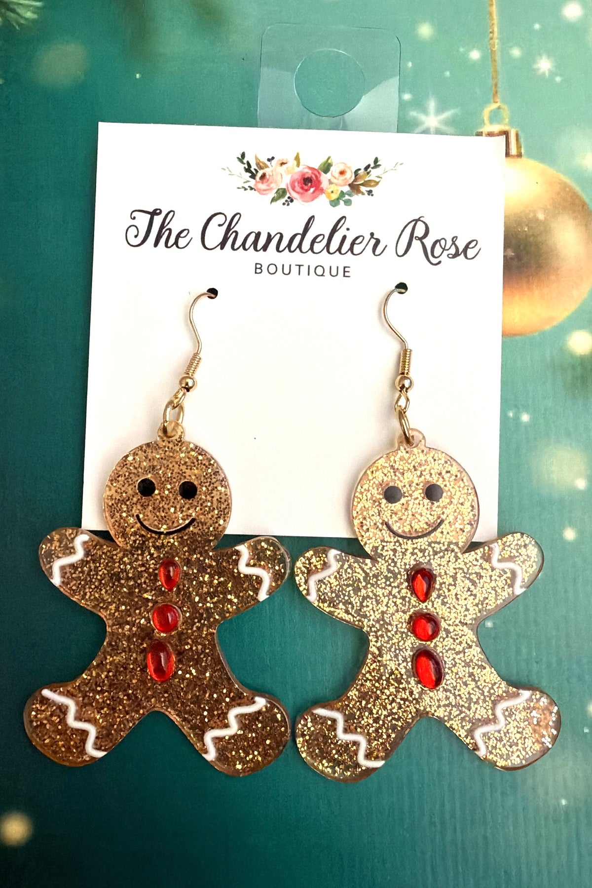 Glitter Gingerbread Earrings