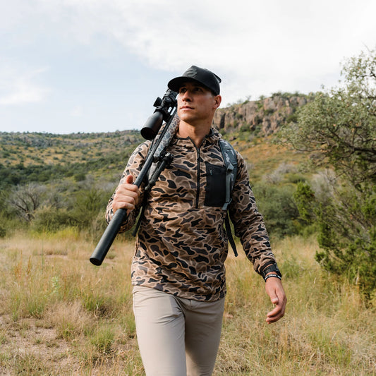 BURLEBO BLAZE TECH QUARTER ZIP - GAUGE CAMO
