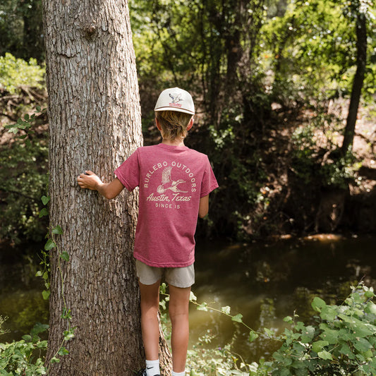 Burlebo Youth Short Sleeve Tee - Classic Duck - Heather Red