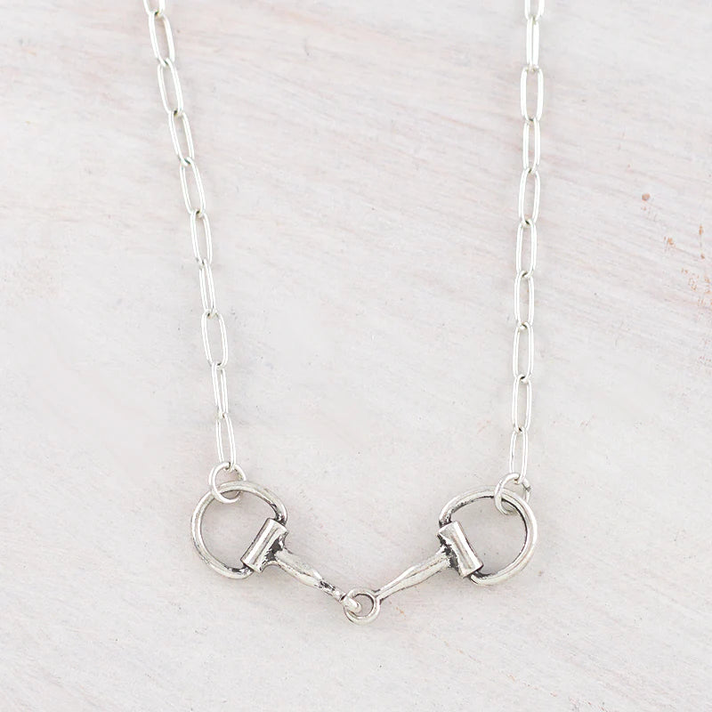 WESTERN SILVER HORSE BIT NECKLACE