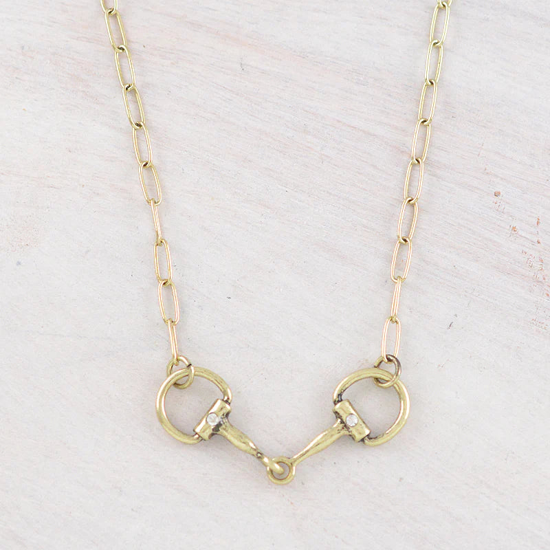 WESTERN GOLD HORSE BIT NECKLACE