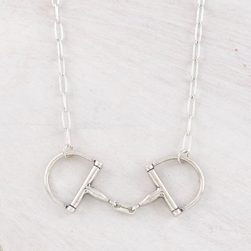 WESTERN SILVER HORSE BIT NECKLACE