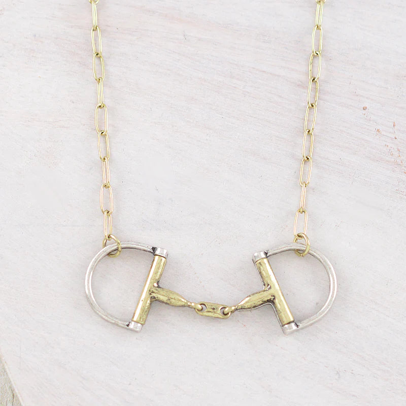 WESTERN GOLD HORSE BIT NECKLACE