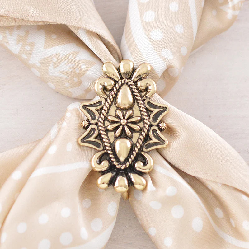 WESTERN AZTEC GOLD CONCHO SCARF SLIDE