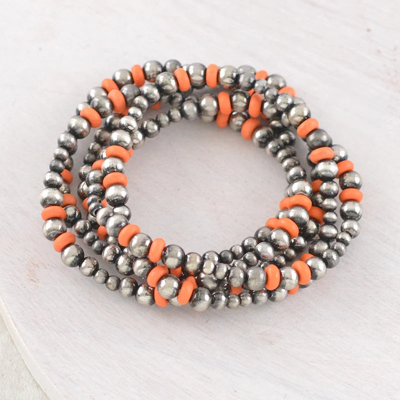 WESTERN MULTI STRAND NAVAJO PEARL BRACELET SET