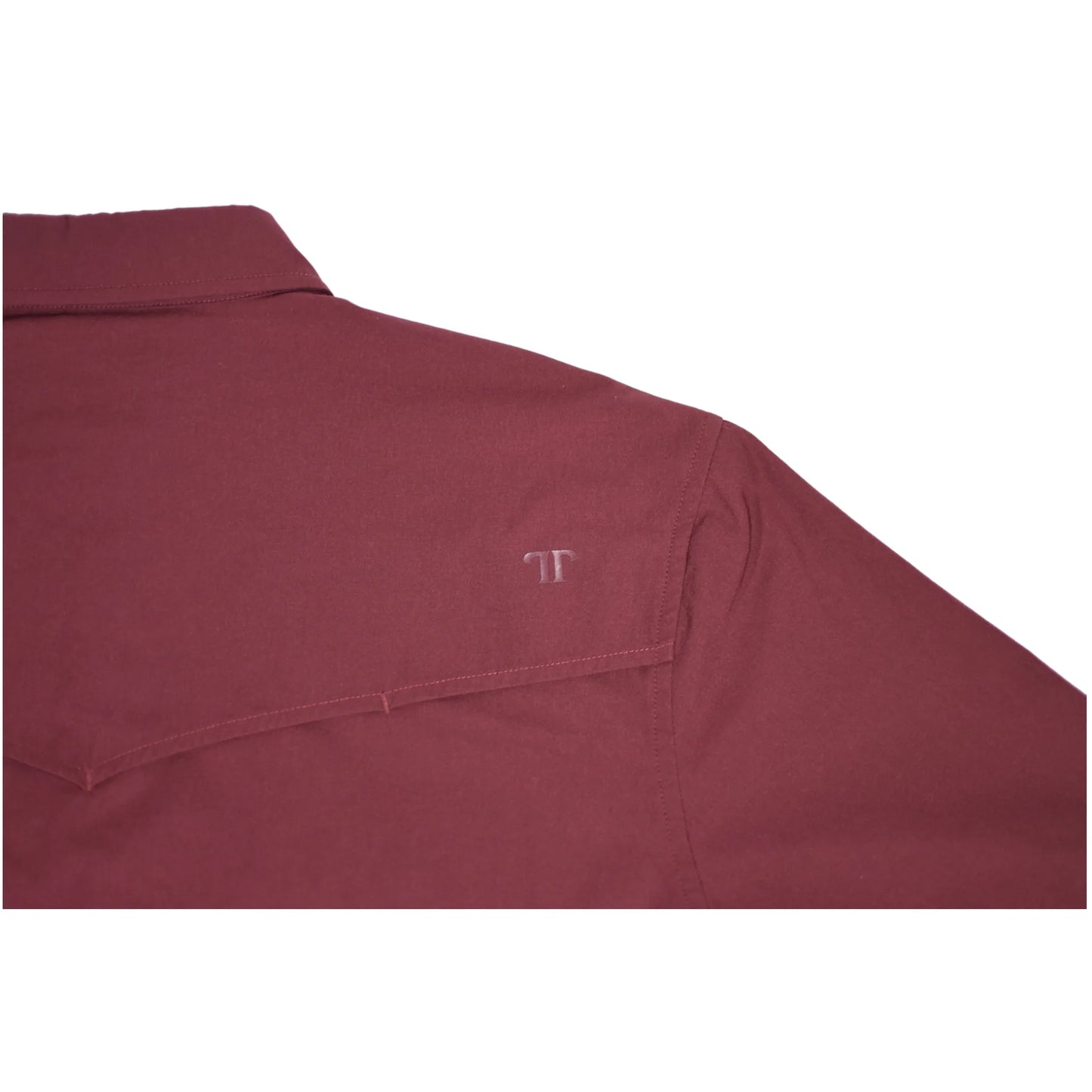 FERRELL MEN'S MAROON SHORT SLEEVE SNAP SHIRT