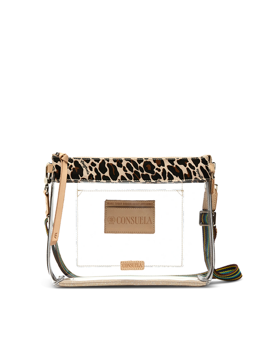 CONSUELA MONA BROWN DOWNTOWN CLEAR CROSSBODY