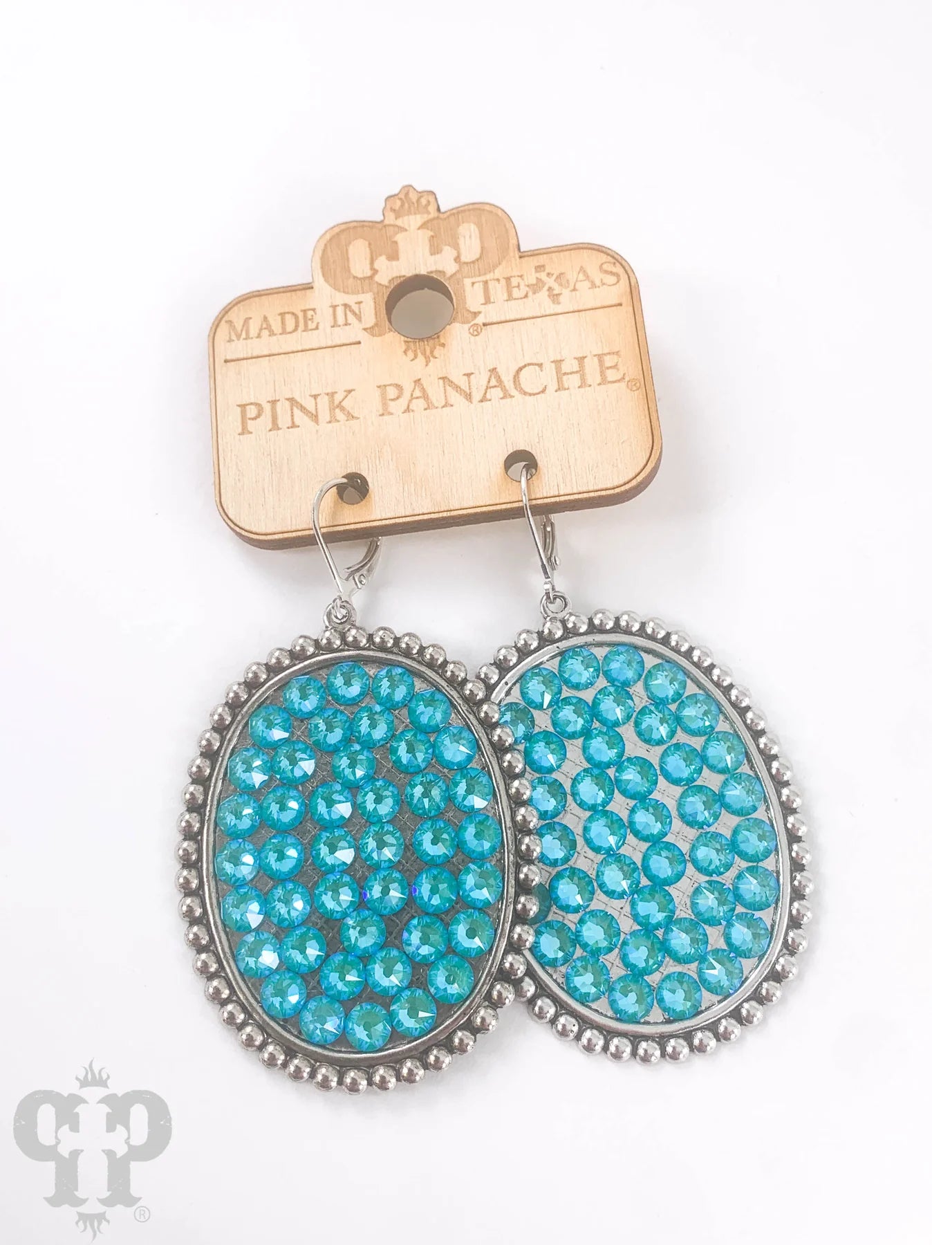 PINK PANACHE SILVER MEDIUM LAGUNA DELITE CRYSTAL EARRINGS - SLD