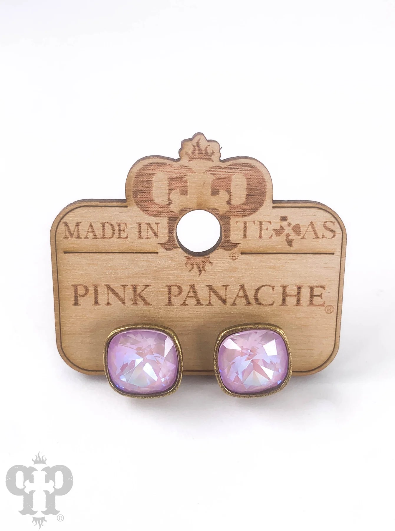 PINK PANACHE 12MM LAVENDER DELITE BRONZE POST STUDS - E448BLVD