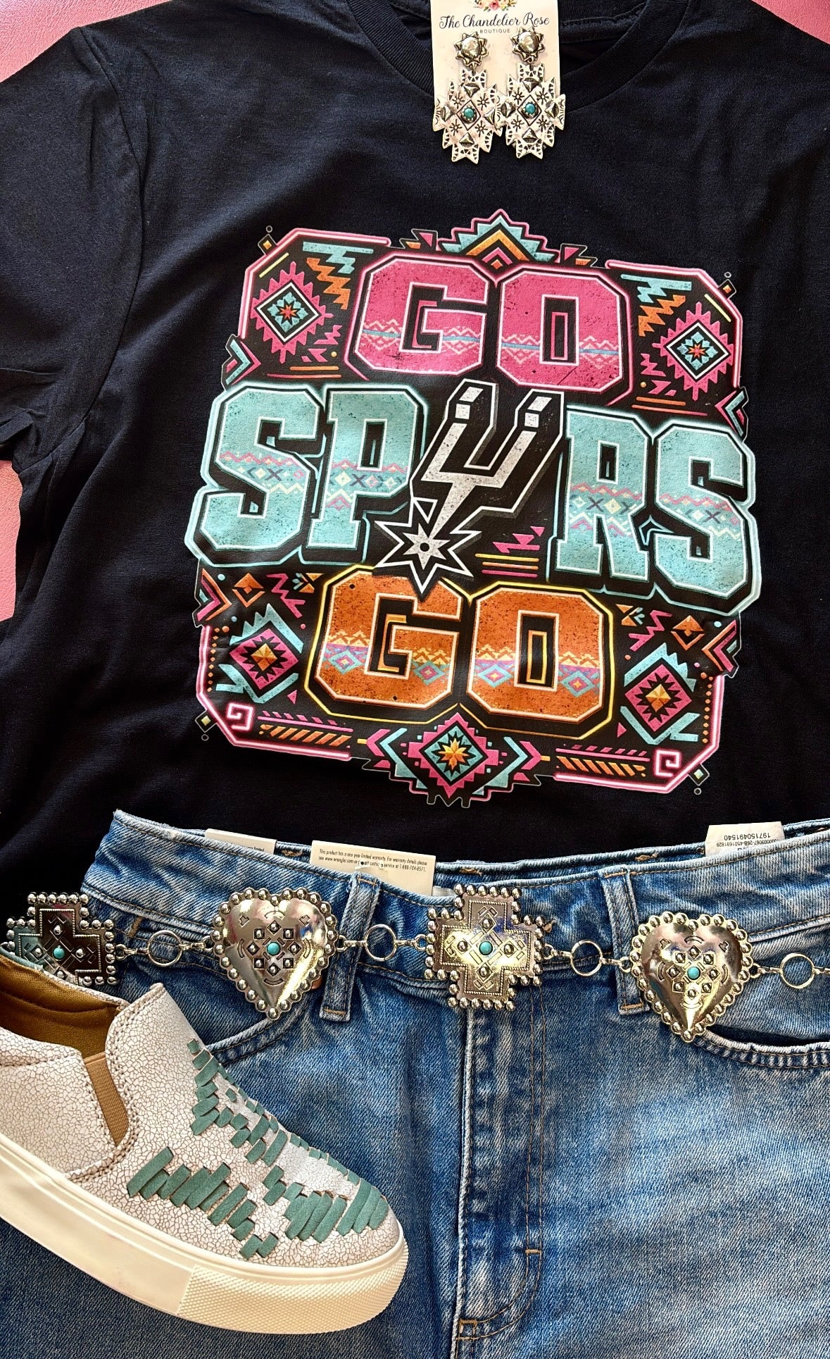 GO SPURS GO AZTEC TEE