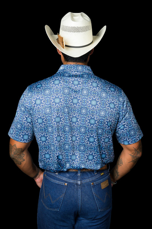 FERRELL MEN'S THE BENNETT IN BLUE POLO