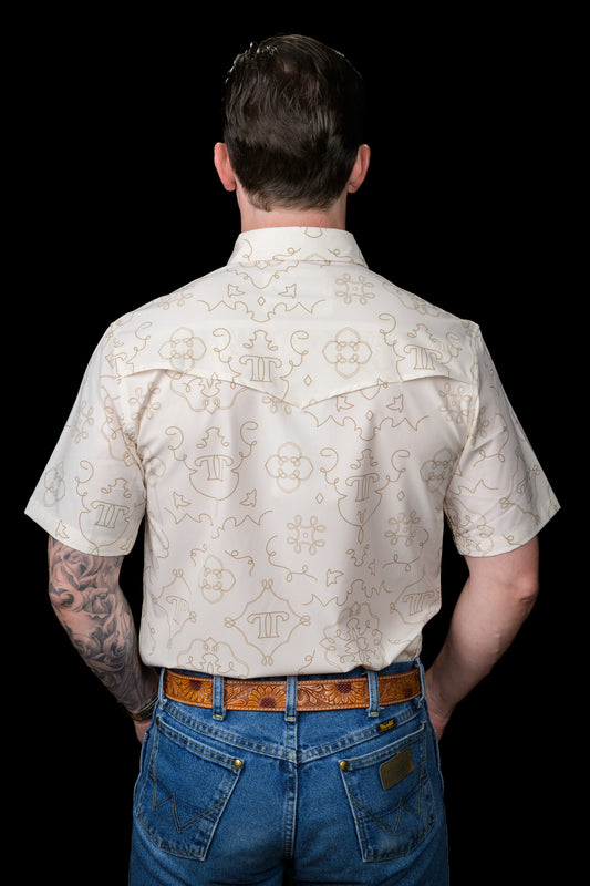 FERRELL MEN'S THE CARSON SHORT SLEEVE PEARL SNAP - BEIGE