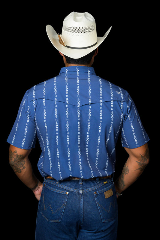 FERRELL MEN'S THE MAVERICK IN BLUE - SHORT SLEEVE SNAP