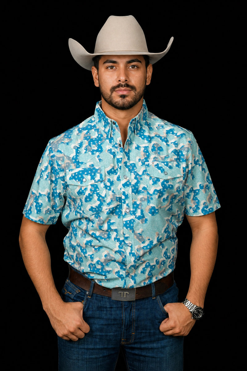 トップス SOFTHYPHEN FAIRISLE TROMPE L'OEIL SHIRT FERRELL MEN'S THE TRAVIS PEARL SNAP SHORT SLEEVE – The Chandelier