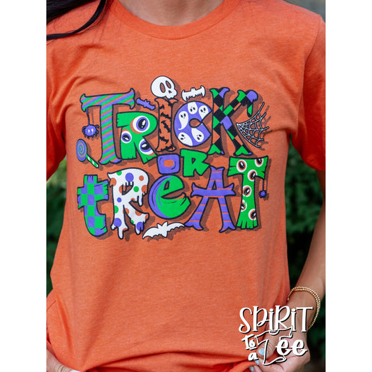TRICK OR TREAT TEE - HEATHER ORANGE