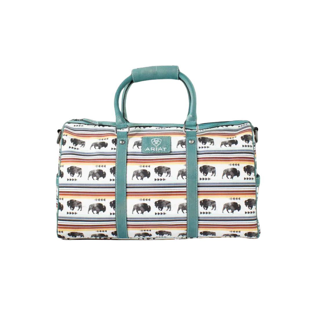 ARIAT WOMEN'S CRUISER OVERNIGHT DUFFLE BAG - BUFFALO PRINT