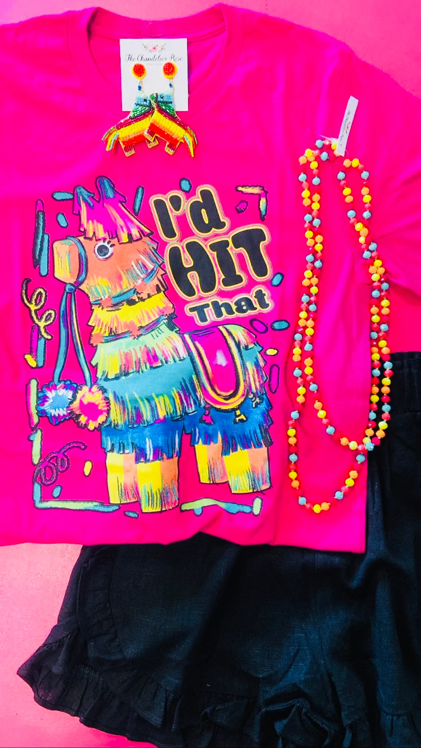 I'D HIT THAT PINATA TEE - BERRY