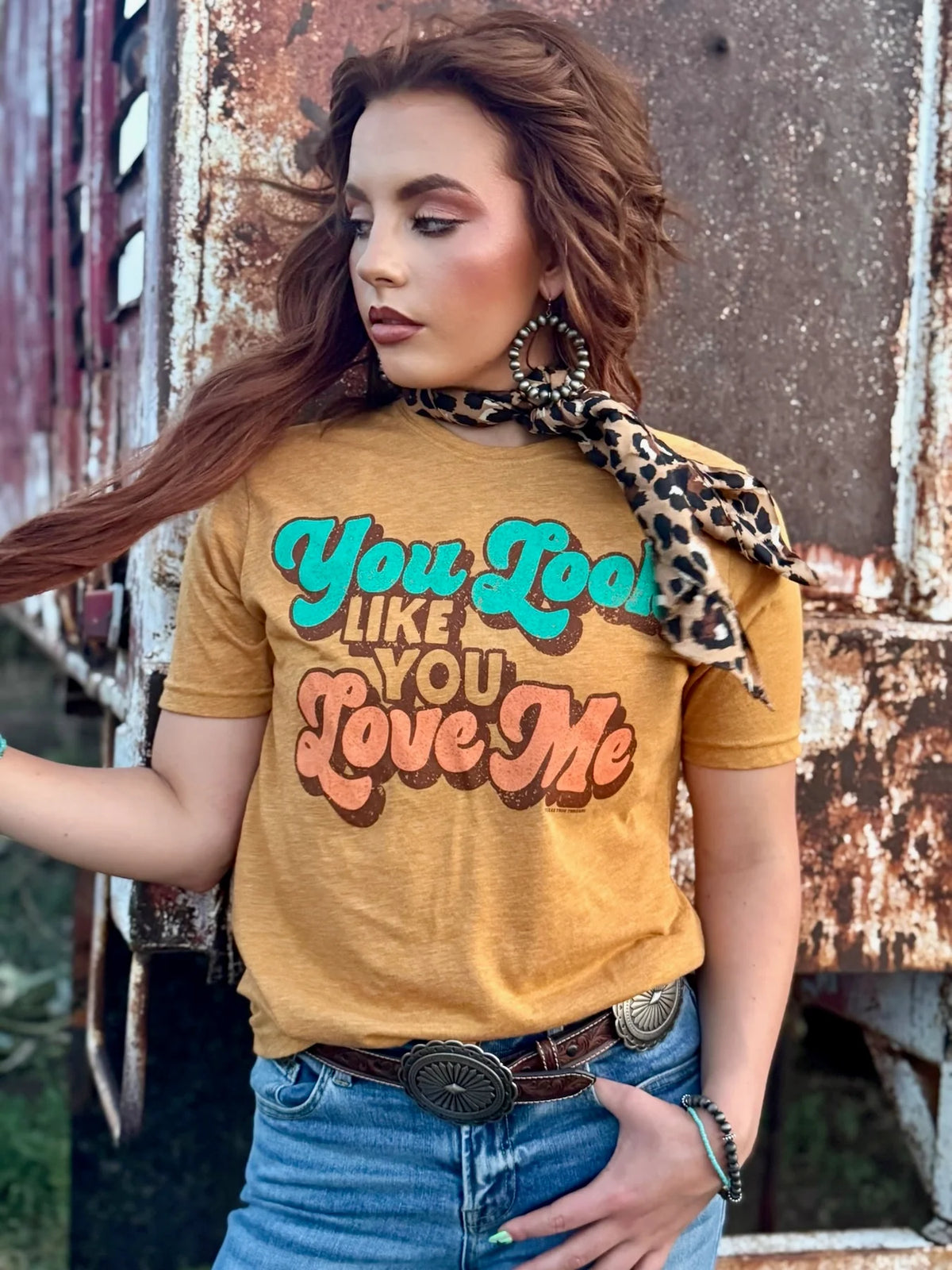 YOU LOOK LIKE YOU LOVE ME TEE - ANTIQUE GOLD