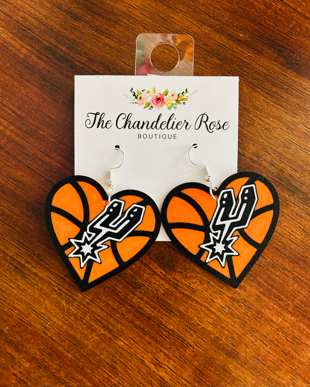 BASKETBALL HEART EARRINGS