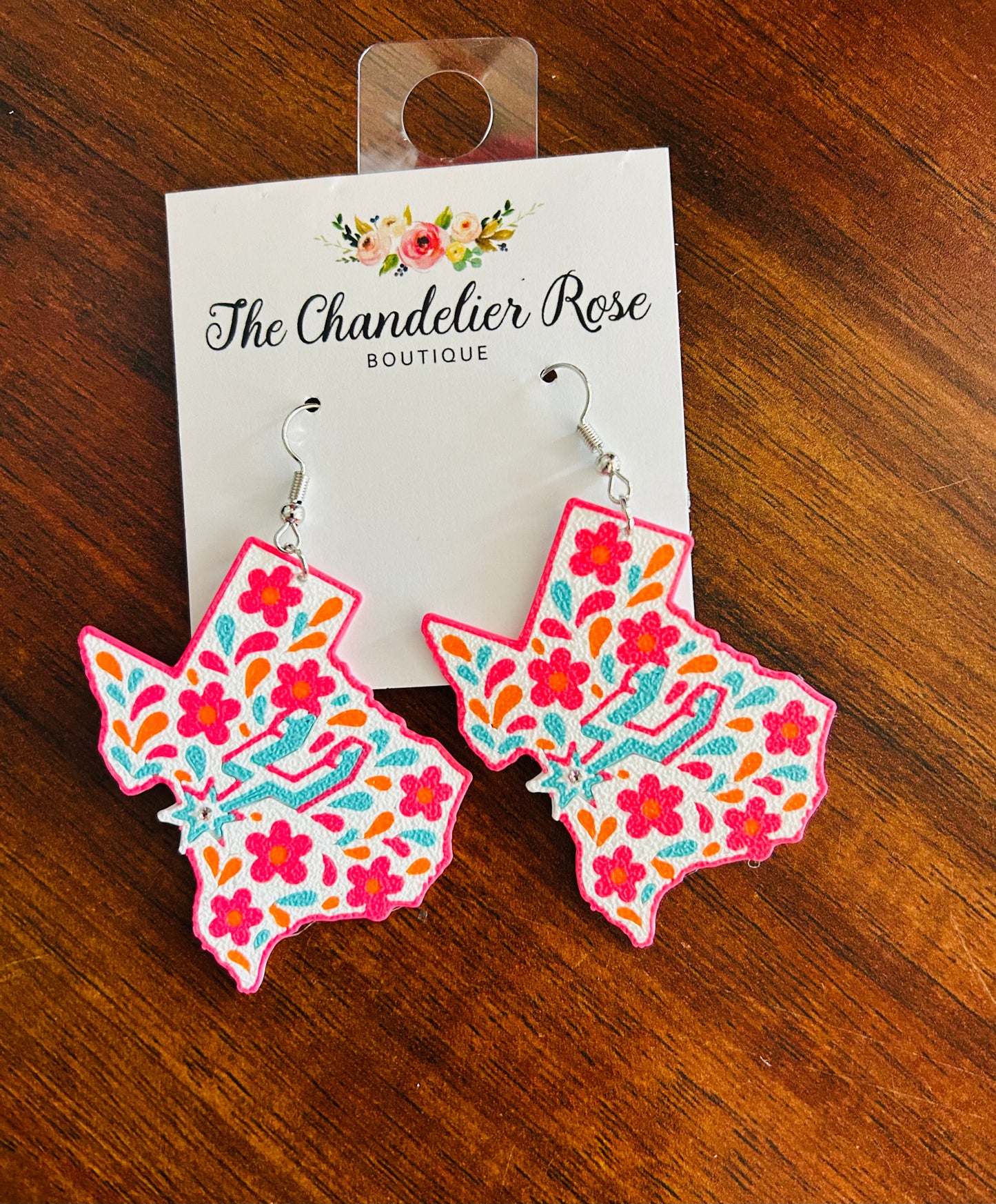 TEXAS RETRO FLORAL EARRINGS WHITE